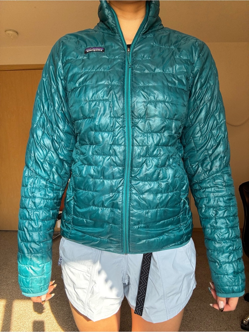 Patagonia Teal Quilted Packable Puffer Jacket - Women's